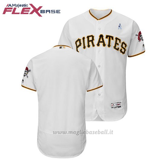 Maglia Baseball Uomo Pittsburgh Pittsburgh Pirates Bianco 2018 Dia del Padre Flex Base